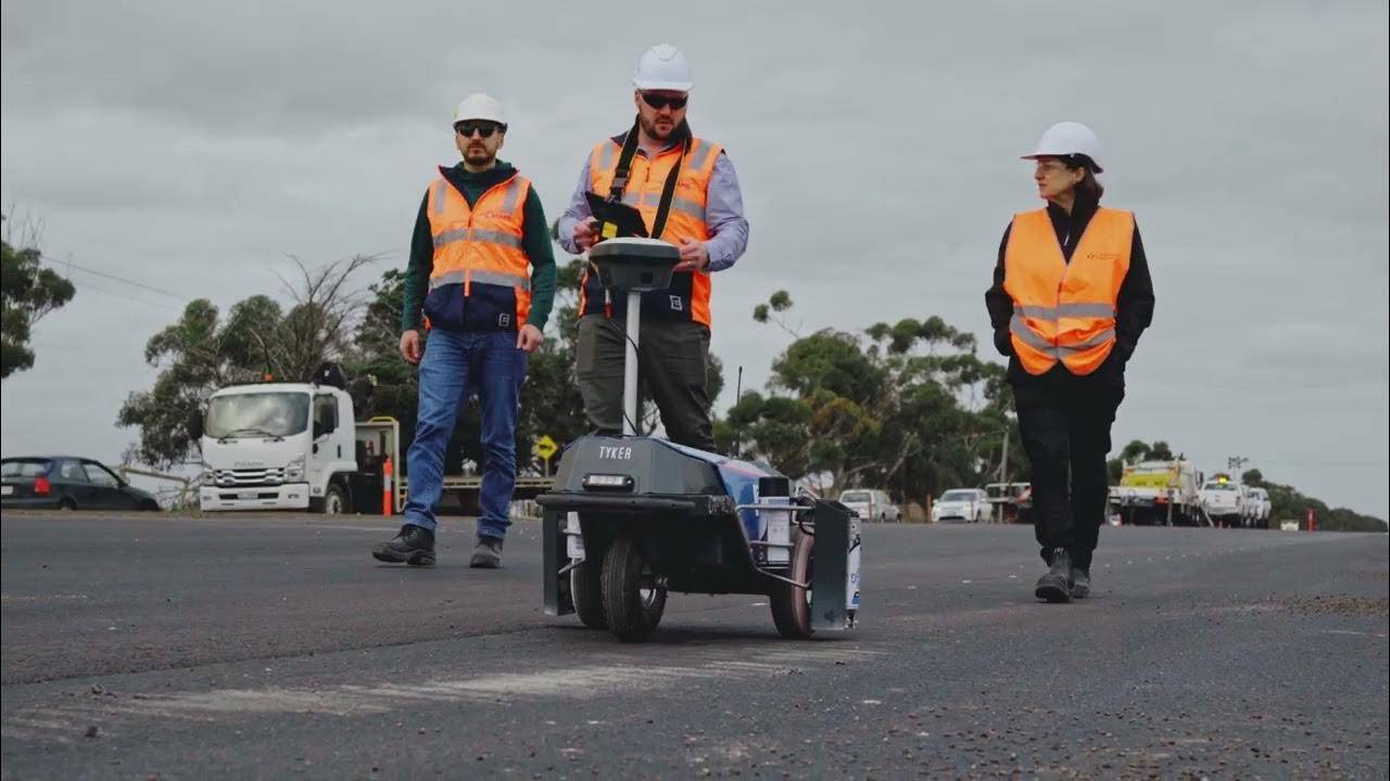 Tyker Robot Plotter Autonomous Road Marking Robot on the Sunbury Road