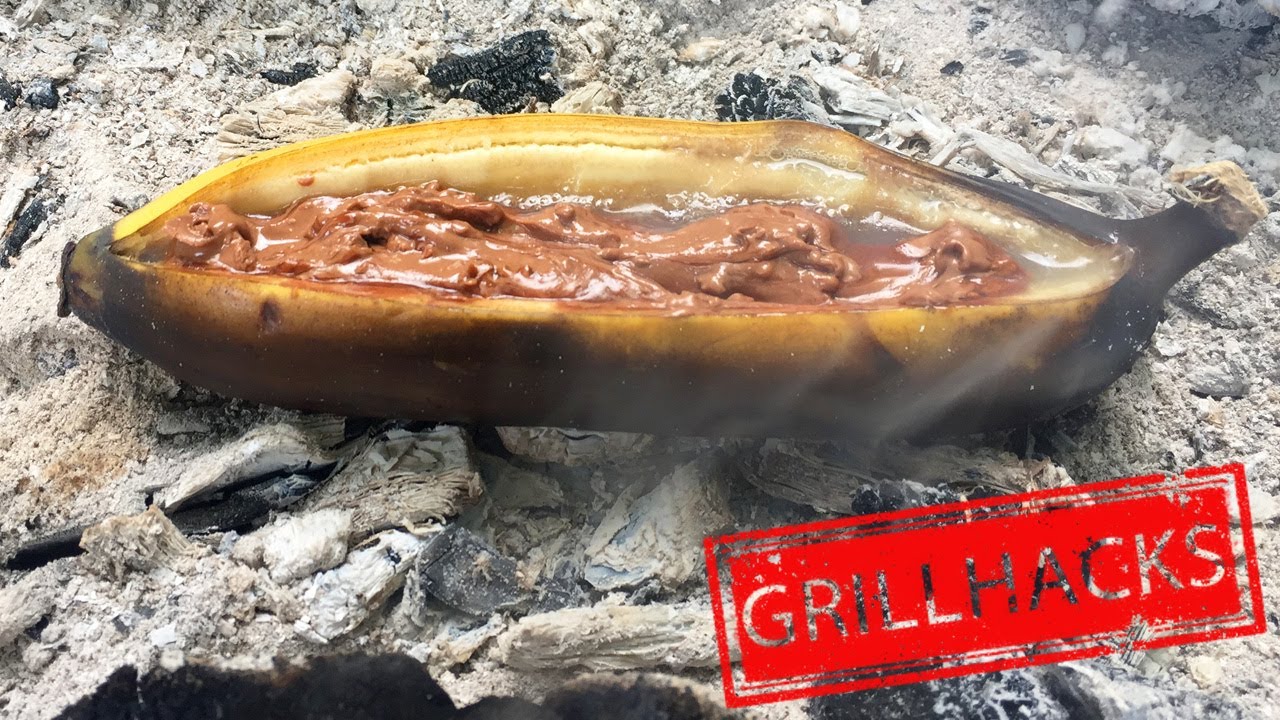 Grill Banane mit Schokolade I Feuer Banane - YouTube