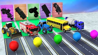 Mystery Shape With JCB Tractor Fire Truck Bus Don't Choose The Wrong Mystery Balloon Matching Game screenshot 2