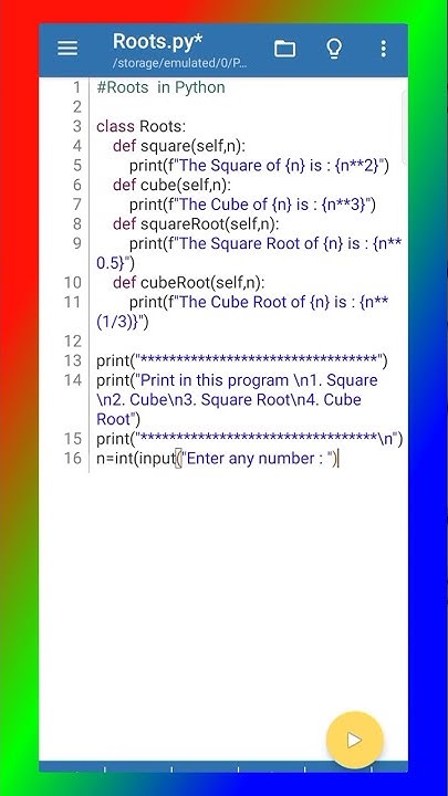 Find square and cube in python #square #cube #squareroot #cuberoot # ...