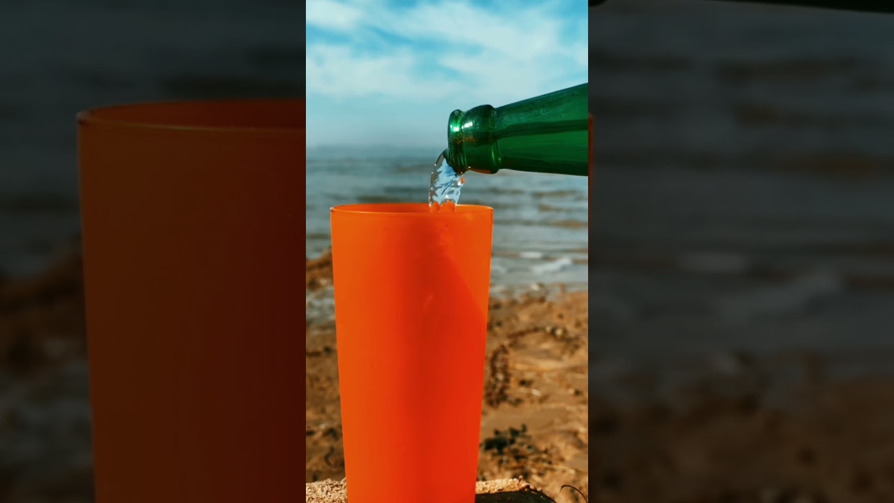 Pouring water into the glass