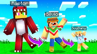 ¡NOS HACEMOS MAS PEQUEÑOS CADA MINUTO en MINECRAFT! 😂😱 ROLEPLAY con RAPTORGAMER