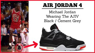Michael Jordan Wearing The Air Jordan 4 | Black Cement | Full Highlights w/ Commentary