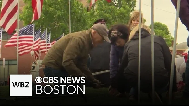 Massachusetts community plants flags to honor fallen soldiers for Memorial Day weekend