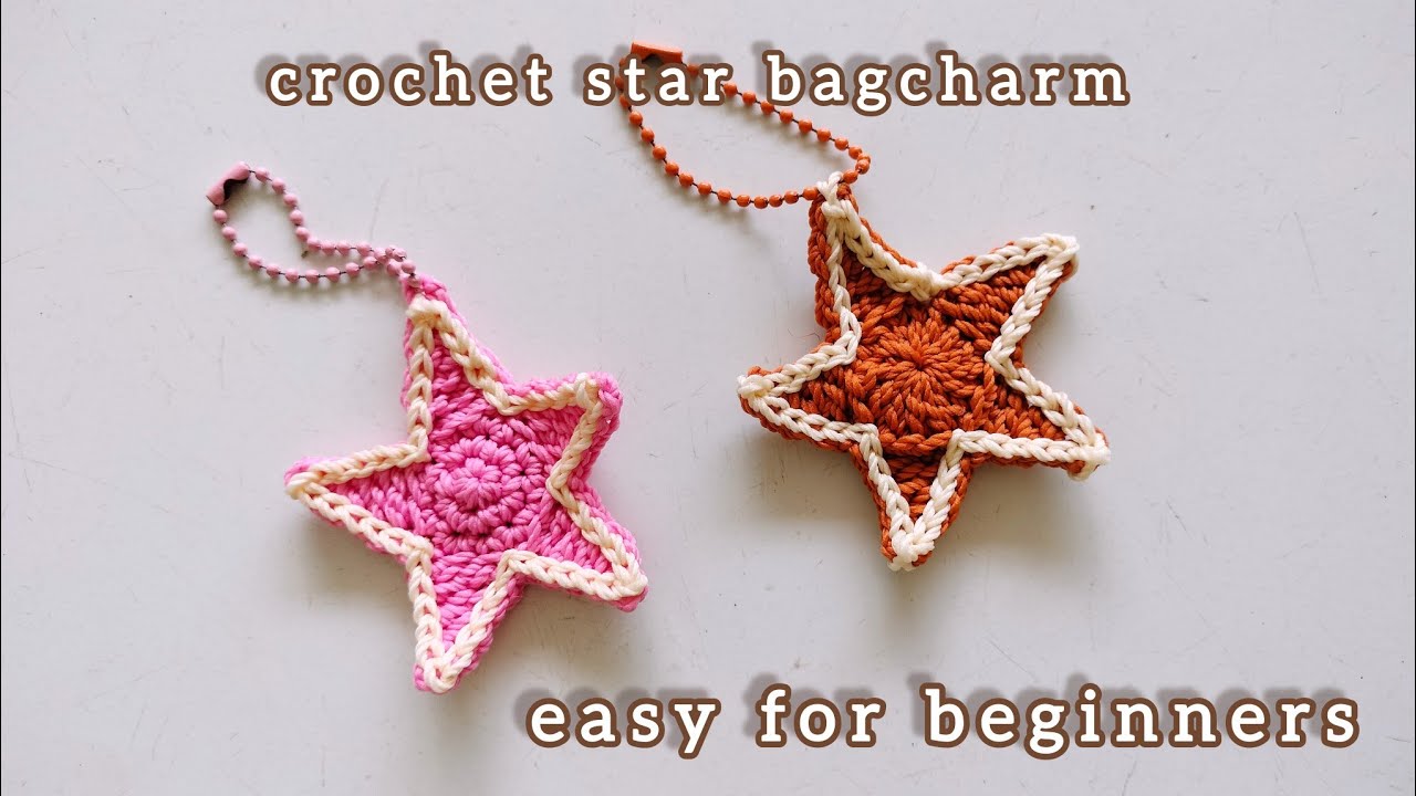 как связать крючком брелок для ключей в форме звезды