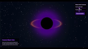 Interactive Black Hole Simulation with HTML, CSS & JavaScript | Cosmic Visual Experience