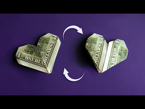 Оригами из доллара сердце