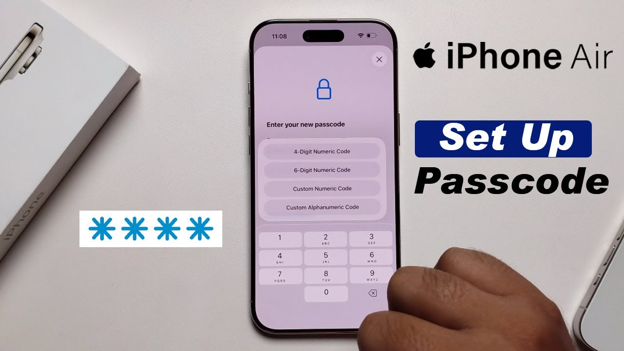 How To Turn ON (Set Up) Passcode On iPhone 17 Air - YouTube