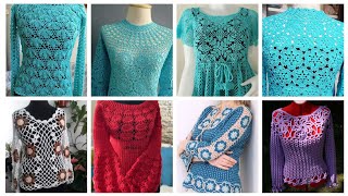 100+ Attractive & stylish crochet Top blouse Designs/crochet blouse Designs for jacket/sarees &Frock