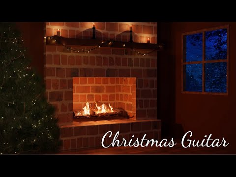 Instrumental Christmas Guitar - Crackling Fireplace