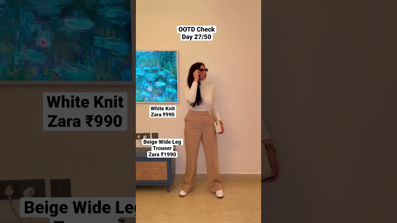 Zara Sale Haul White sweater, Beige trousers & White sneakers ✨ 