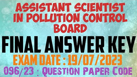 96/2023 | Assistant Scientist | Kerala State Pollution Control Board |Solved Paper | Target Your Aim