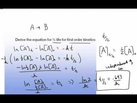 What is the formula for half-life in chemistry?