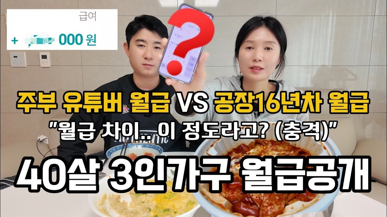 공장 16년 아내와 유튜브 하는 남편은 한달에 얼마나 벌까? 월급 공개