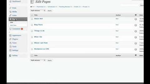 Setting up Sub Pages and Drop Down Menus in Wordpress