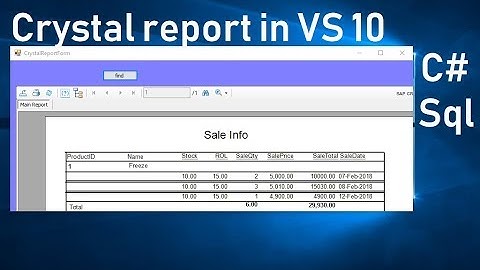 How to Create Crystal Reports in Visual Studio 2010 c# with SQL. part 1