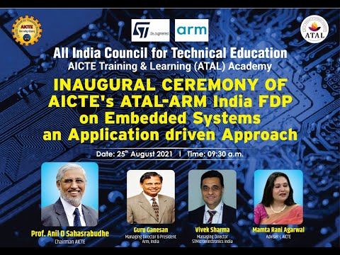 Inaugural Ceremony of AICTE ATAL - ARM India FDP on Embedded Systems-An Application Driven Approach