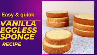 Eggless Vanilla Sponge | quick vanilla sponge | bakery style cake sponge | easy cake recipe screenshot 5