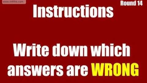 Round 14 - www.m4ths.com Challenge GCSE C Grade Target Quiz - Calculator - Common Misconceptions