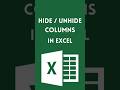 Hide &amp; Unhide Column in Excel #ExcelForBeginners #EasyExcelTips #ExcelTricks #ExcelShorts