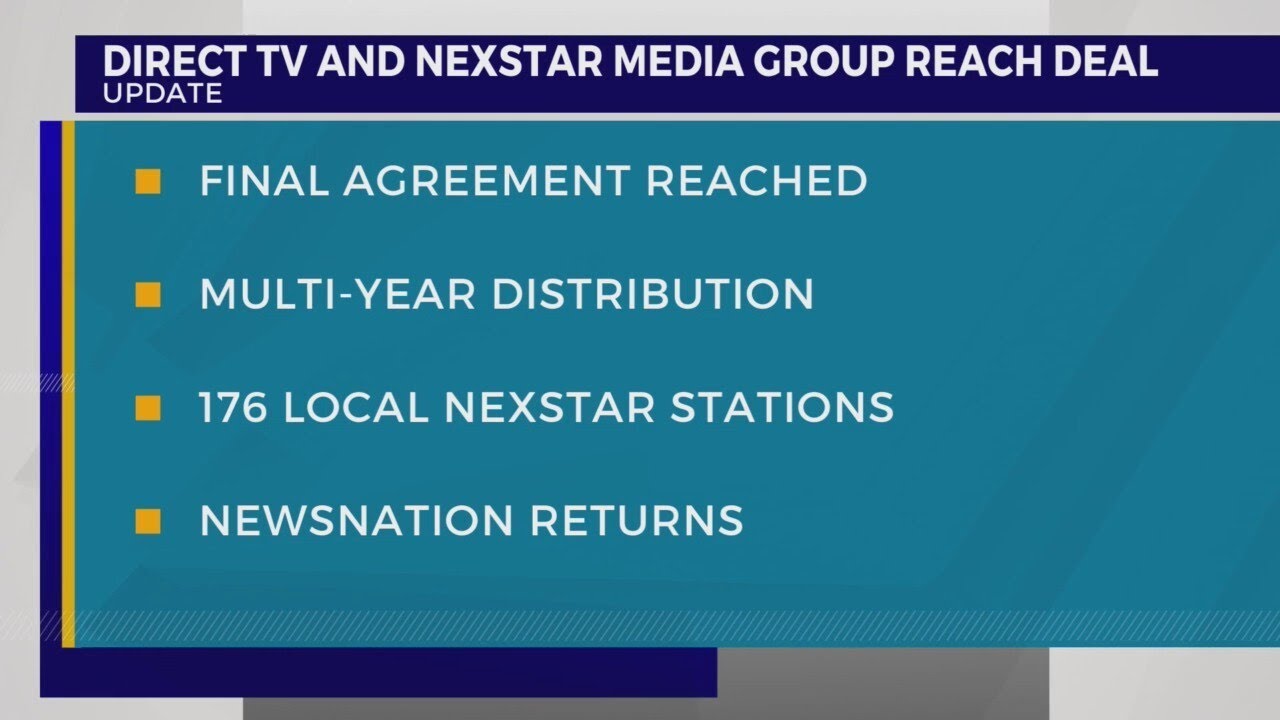 Nexstar and DIRECTV reach new multi-year distribution agreement - YouTube