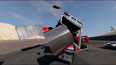 A 30-ton roll of steel rolled freely on the road. #beamngdrive #beamng #beamngshorts 