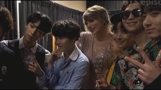 Taylor Swift met BTS backstage # billboard music awards