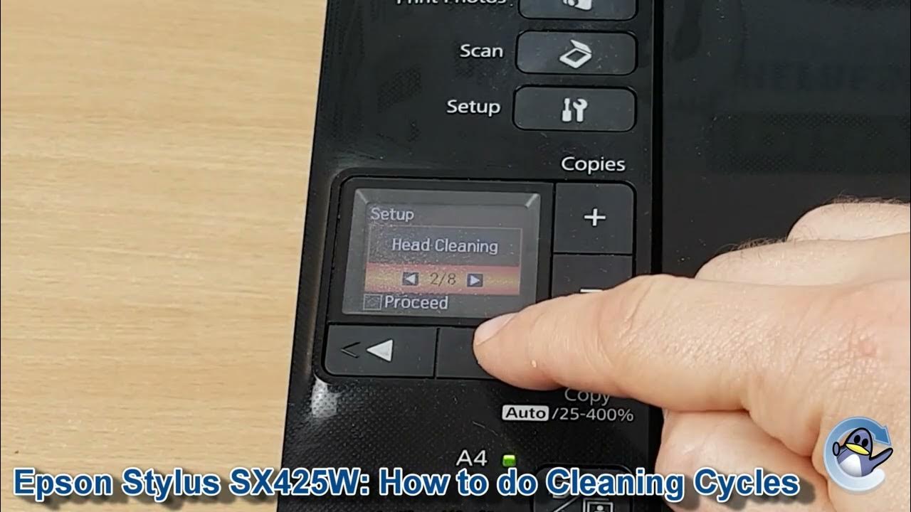 Epson Stylus SX425W: How to do Printhead Cleaning Cycles -