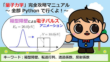 箱型の障壁へ照射した電子パルスの運動【Pythonコピペで量子力学完全攻略マニュアル】