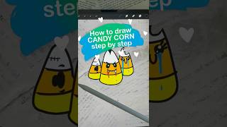 How to Draw Candy Corn in Procreate, Vampire Candy Corn Doodle #shorts #procreate #tutorial