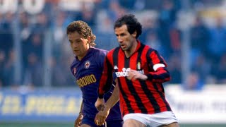 Franco Baresi vs Roberto Baggio | Master of the offside trap | AC Milan vs Fiorentina