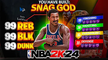 99 REBOUND “SNAG GOD” is the BEST CENTER BUILD in NBA 2K24! HOF REBOUND CHASE & HOF BOXOUT BEAST!