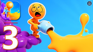 Dye Hard - Gameplay Walkthrough Part 3 - Paint Everything Around And Win (Android, iOS)