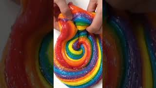 Most Satisfying Rainbow Slime Mixing &amp; Stretching ASMR🌈✨ #shorts #shortvideo #ytshorts #asmr #slime