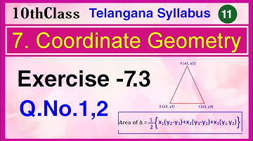 10th Class, Coordinate Geometry, Exercise 7.3, Q.No.1, 2, Area of triangle