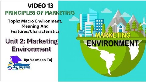 Video 13: Macro environment Meaning and Features/Characteristics