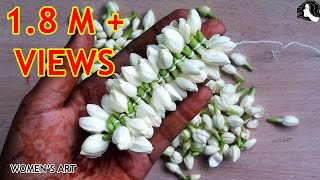 Traditional Method To String Jasmine Flower Simple Way To String Malligai Poo