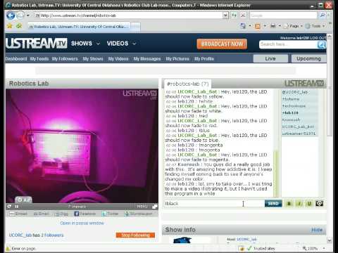 UCO Robotics Club's Ustream.tv IRC Bot demo