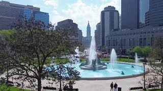 Sidewalk reconstruction begins at Logan Square