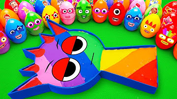 ASMR Slime Video 🌈 DIY Making Rainbow Sprunki Bathtub With Mixing Slime in Eggs CLAY Coloring