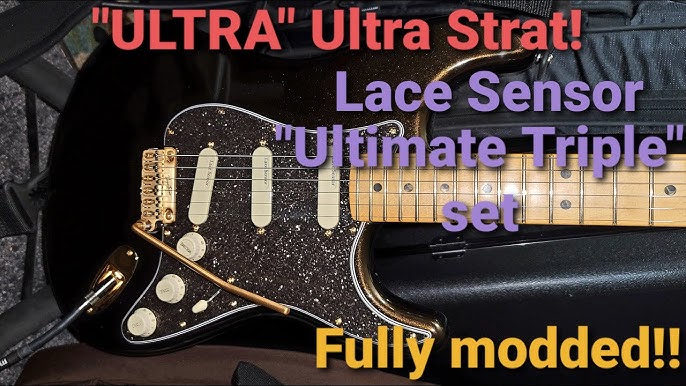 Lace Sensor Hot Gold Loaded Pickguard SSS, Black At