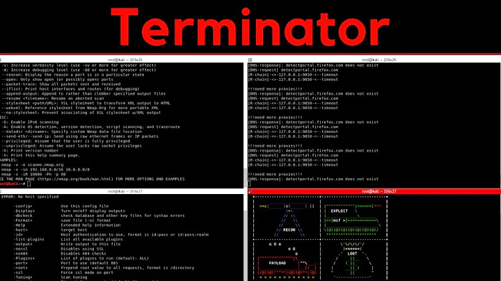 Kali Linux에서 다중 터미널을 사용하는 Terminator