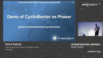 Heinz Kabutz - Thread Safety with Phaser, StampedLock and VarHandle | Øredev 2018