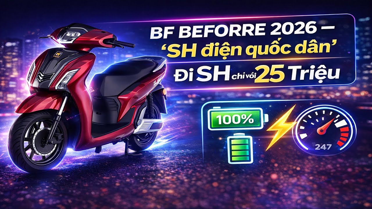 BF BEFORE ALL 2026: SH điện Việt Nam. Pin 150km, Tốc Độ 70km/h, Giá Chỉ 25 Triệu