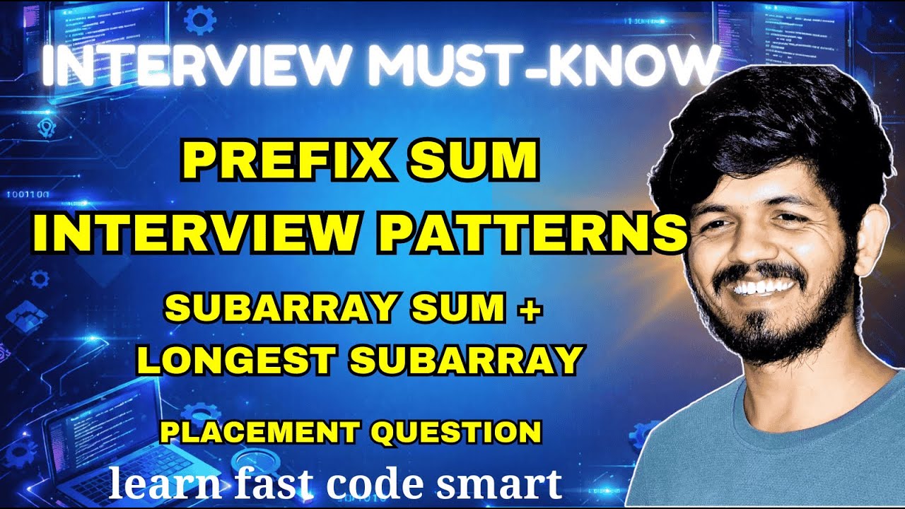 python-dsa patterns at main · monishkumar-max... Prefix Sum Interview Patterns | Subarray Sum + Longest Subarray ...