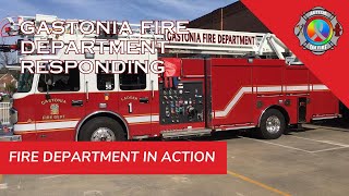 Gastonia Fire Department Engine and Ladder Trucks Responding