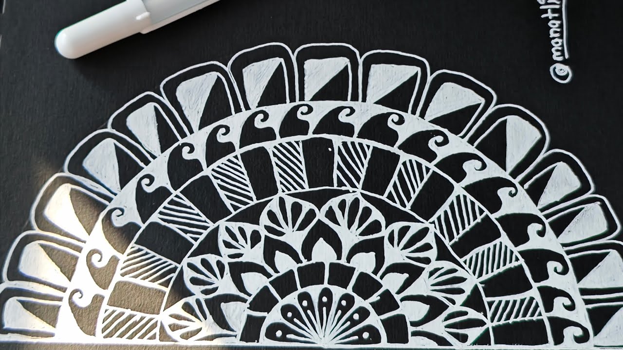 Half Circle Mandala Tutorial in 6 Minutes | Easy & Relaxing Mandala Art