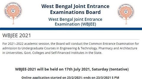 WBJEE Admit Card 2021 Released, Download West Bengal JEE Hall Ticket online at wbjeeb.nic.in