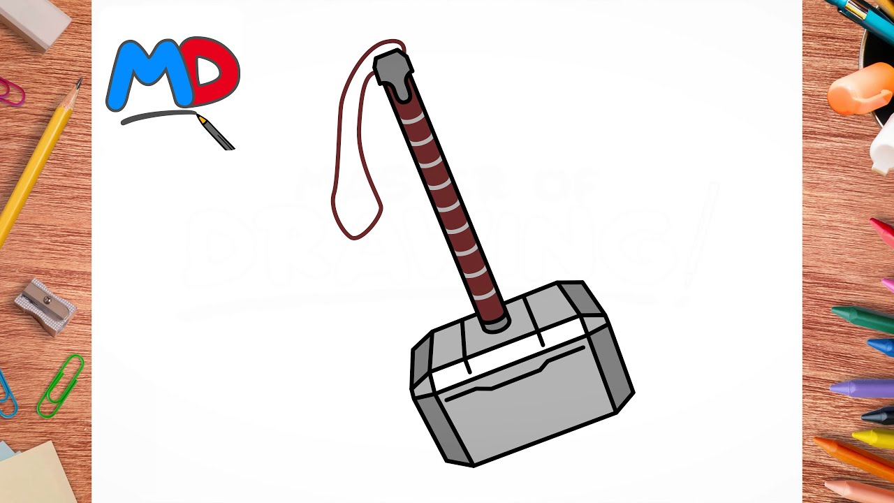 HOW TO DRAW THOR'S HAMMER (Mjölnir) YouTube