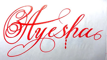 Ayesha Name Signature Calligraphy Status | How to Cursive write with cut Marker #ayesh @Ayesha